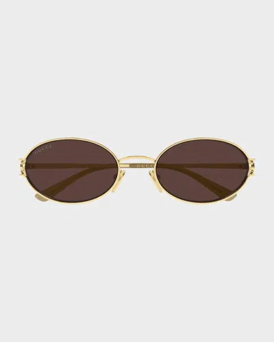 Gucci Generation Interlocking G 55mm Oval Sunglasses In Multi