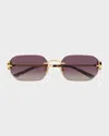 Gucci Generation Interlocking G 57mm Rectangular Sunglasses In Multi