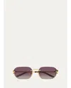 Gucci Generation Interlocking G 57mm Rectangular Sunglasses In Pink