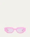 Gucci Geometric Acetate Butterfly Sunglasses In Shiny Solid  Pink