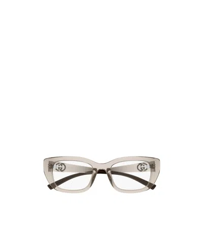 Gucci Geometric Flat Lens In Metallic