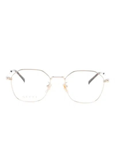Gucci Geometric-frame Glasses In Gold
