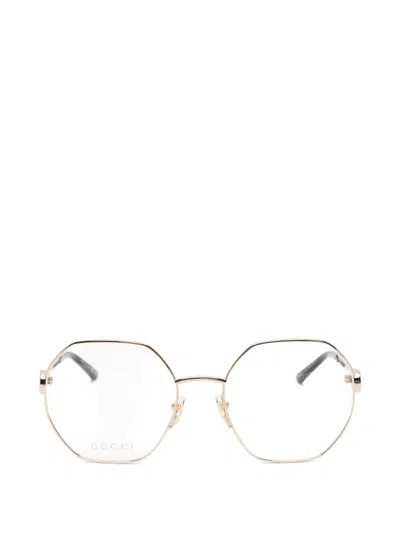 Gucci Geometric-frame Glasses In Gold