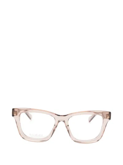 Gucci Geometric Frame Glasses In Neutral