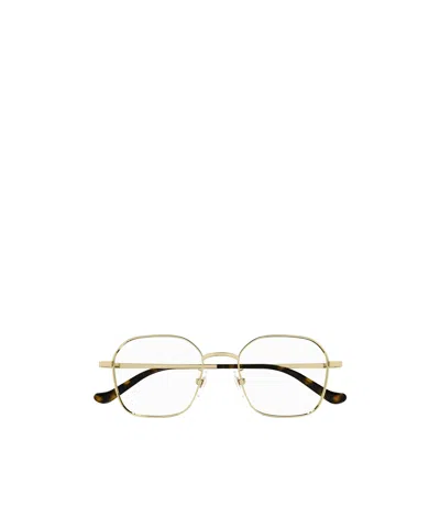 Gucci Geometric-frame Glasses In Nude