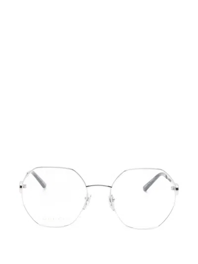 Gucci Geometric Frame Glasses In Silver