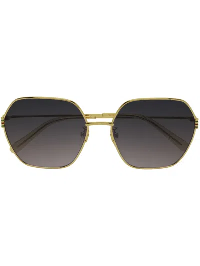 Gucci Geometric-frame Hexagonal Sunglasses In Gold