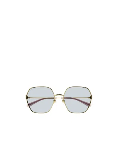 Gucci Geometric-frame Hexagonal Sunglasses In White