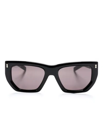 Gucci Geometric-frame Sunglasses In 黑色