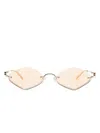 Gucci Upside Down Diamond-shape Sunglasses In 金色