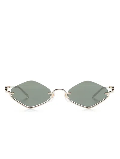 Gucci Geometric-frame Sunglasses In 金色