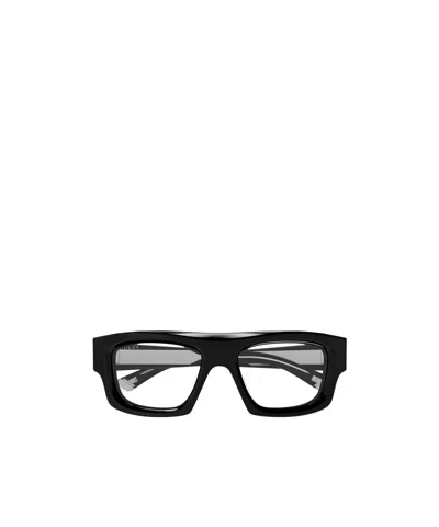 Gucci Geometric Frame Sunglasses In Black