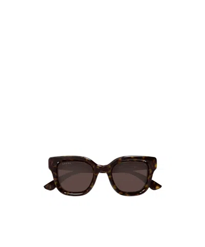 Gucci Geometric Frame Sunglasses In Black