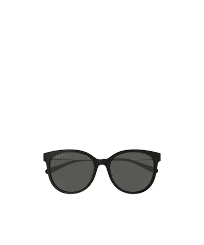 Gucci Geometric Frame Sunglasses In Black