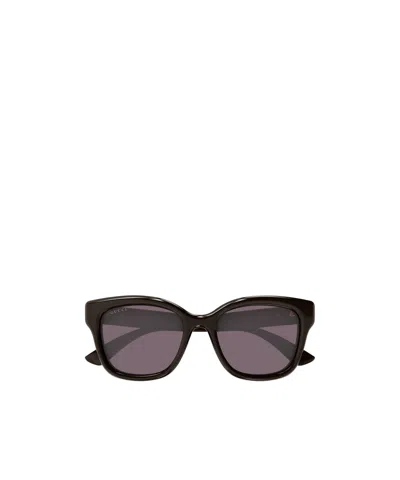 Gucci Geometric Frame Sunglasses In Black