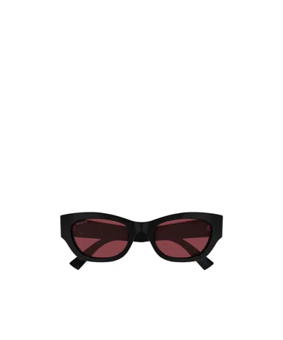 Gucci Geometric Frame Sunglasses In Black