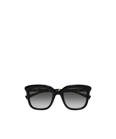 Gucci Geometric Frame Sunglasses In Black