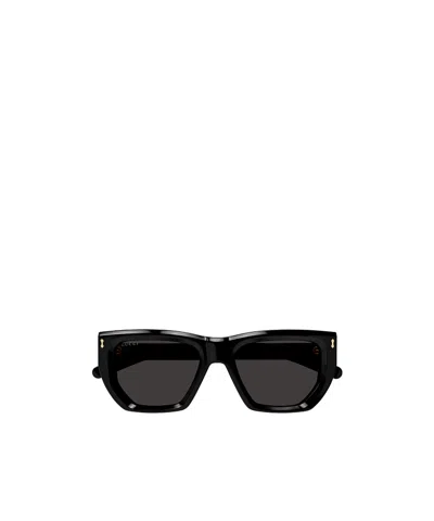 Gucci Geometric-frame Sunglasses In Black