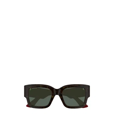 Gucci Geometric Frame Sunglasses In Black