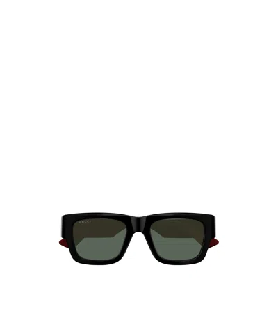 Gucci Geometric Frame Sunglasses In Nero/verde