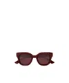 Gucci Geometric Frame Sunglasses In Brown