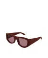 Gucci Geometric-frame Sunglasses In Brown