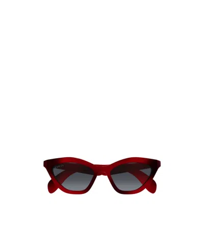 Gucci Geometric Frame Sunglasses In Brown