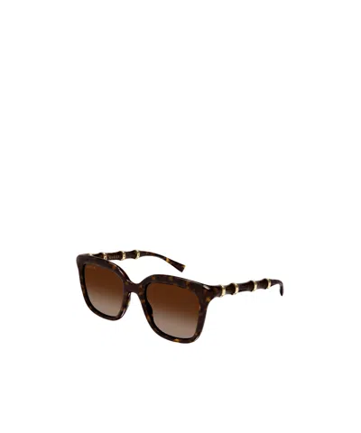Gucci Geometric Frame Sunglasses In Brown