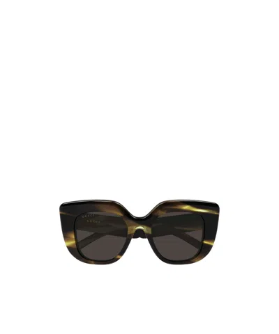 Gucci Geometric Frame Sunglasses In Brown