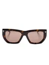 Gucci Geometric-frame Sunglasses In Brown