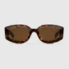 Gucci Geometric Frame Sunglasses In Brown