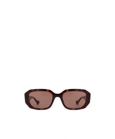 Gucci Geometric-frame Sunglasses In Brown