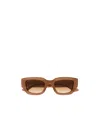 Gucci Geometric Frame Sunglasses In Brown