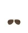 Gucci Geometric Frame Sunglasses In Brown