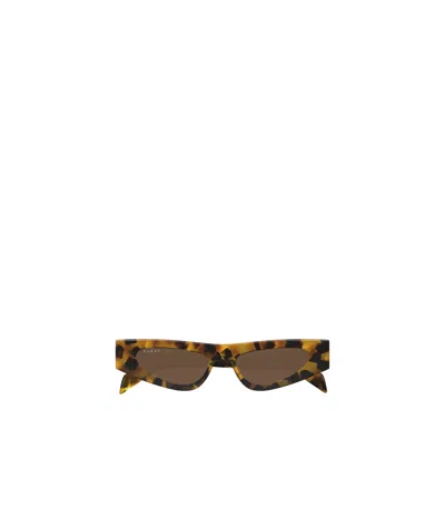 Gucci Geometric Frame Sunglasses In Brown