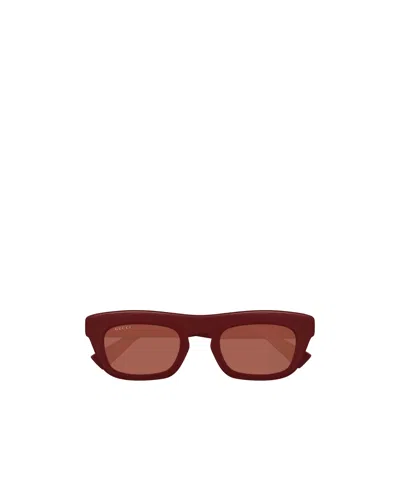 Gucci Geometric Frame Sunglasses In Brown