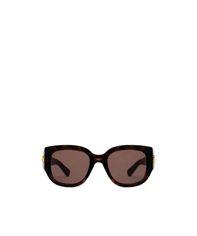 Gucci Geometric Frame Sunglasses In Brown