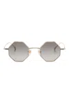 Gucci Geometric-frame Sunglasses In Gold