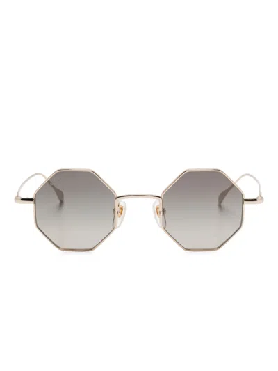 Gucci Geometric-frame Sunglasses In Gold