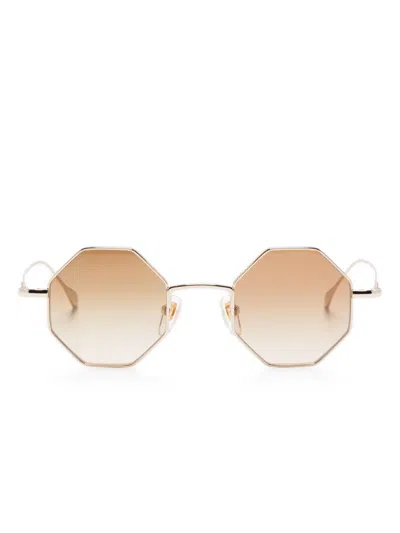Gucci Geometric-frame Sunglasses In Gold