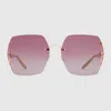 Gucci Geometric Frame Sunglasses In Gold