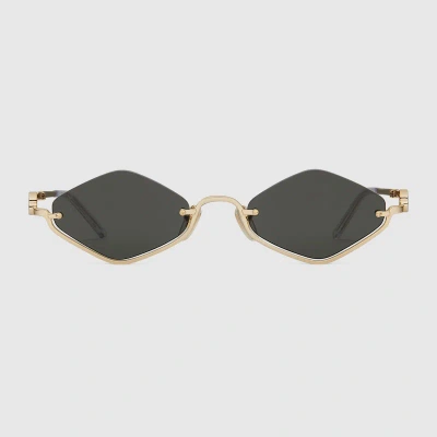 Gucci Geometric Frame Sunglasses In Gold