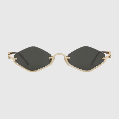 Gucci Geometric-frame Sunglasses In Gold