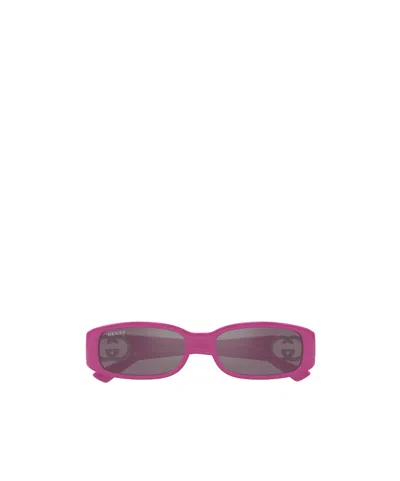 Gucci Geometric Frame Sunglasses In Gray