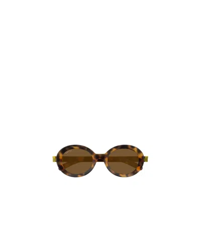 Gucci Geometric Frame Sunglasses In Green