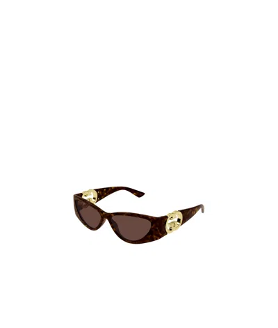 Gucci Geometric Frame Sunglasses In Havana