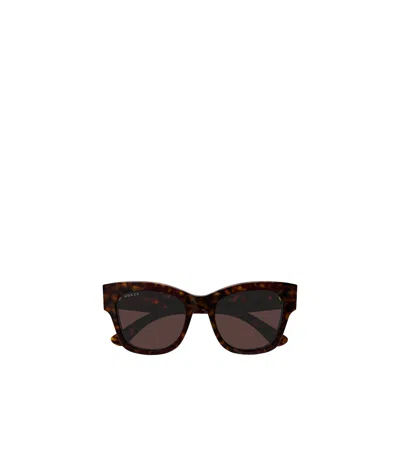 Gucci Geometric Frame Sunglasses In Havana