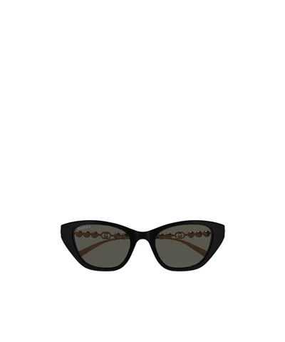 Gucci Geometric Frame Sunglasses In Black