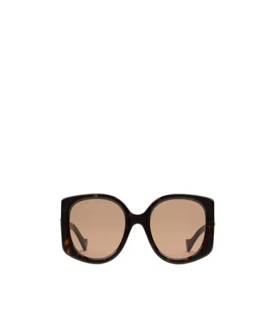 Gucci Geometric-frame Sunglasses In Nude