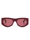 Gucci Geometric-frame Sunglasses In Red